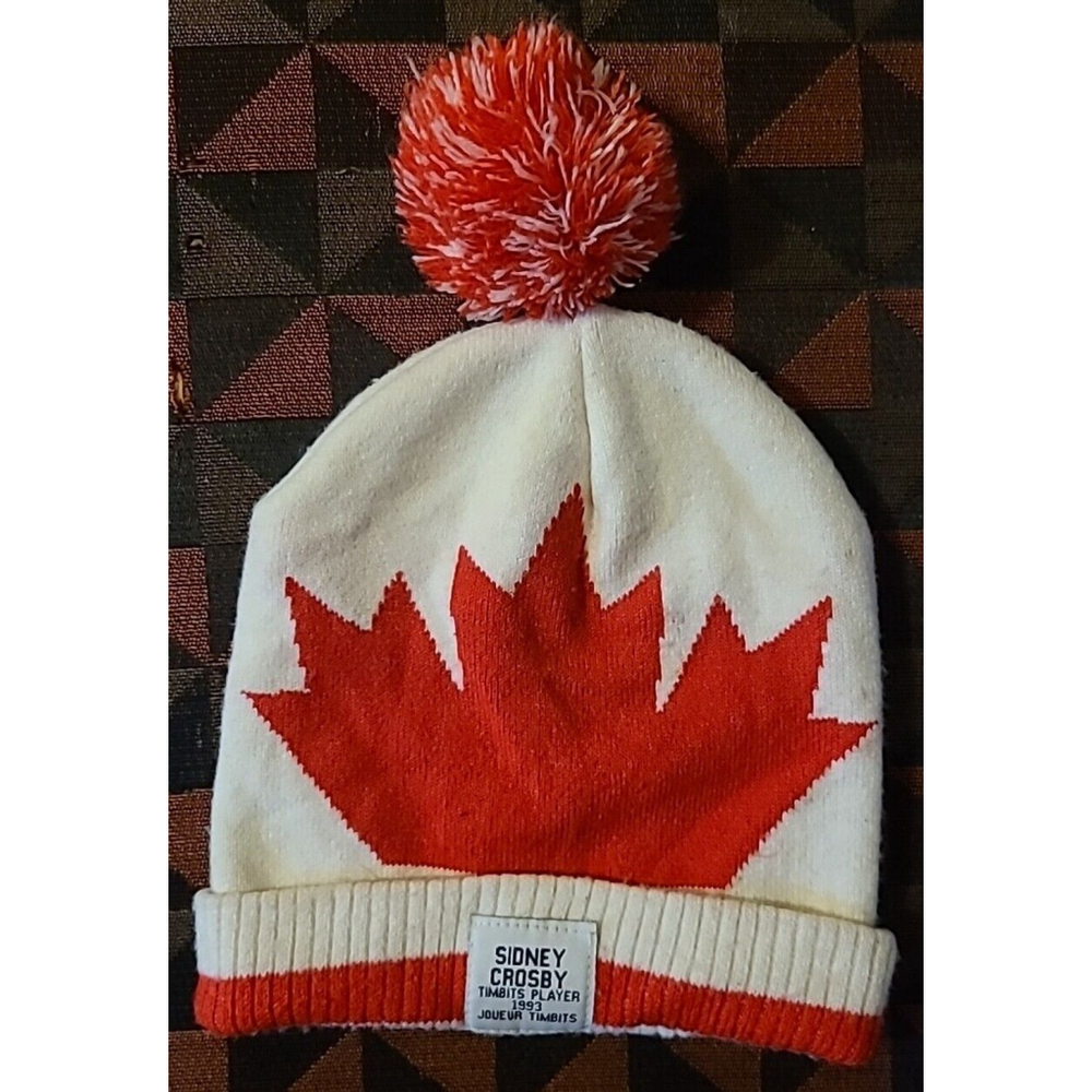 Sidney Crosby Tim Hortons Timbits White & Red Beanie Toque Winter Hat Canada